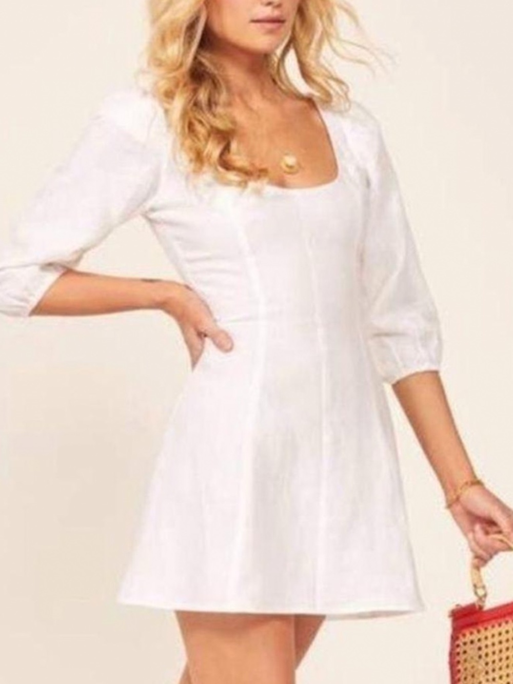 Reformation Linen Mini Dress - Picture 2 of 5